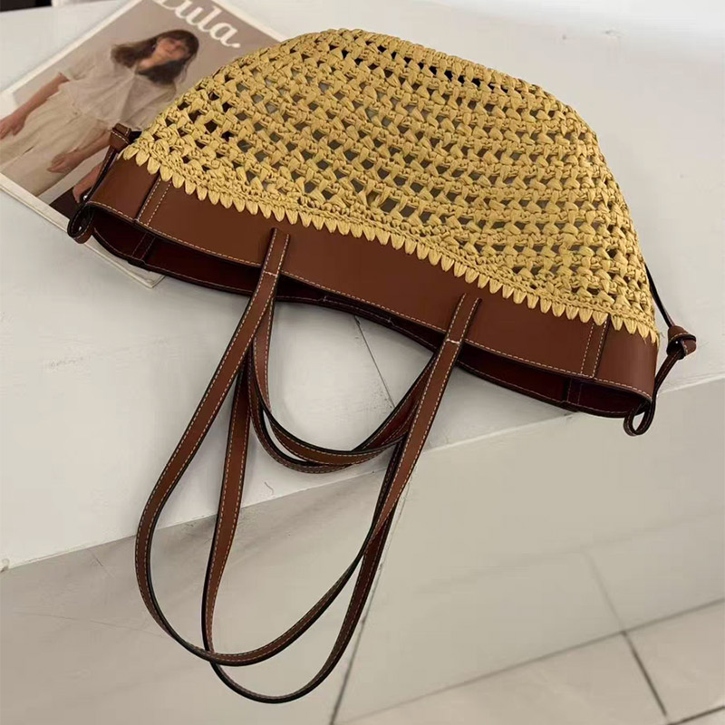 ブランド中空織ビーチバッグニッチファッションショルダー脇の下 - Crochet Bag Raffia のレビューと価格